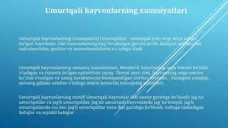 Umurtqalilar Kenja Tipining Umumiy Tavsifi Va Tasnifi 2