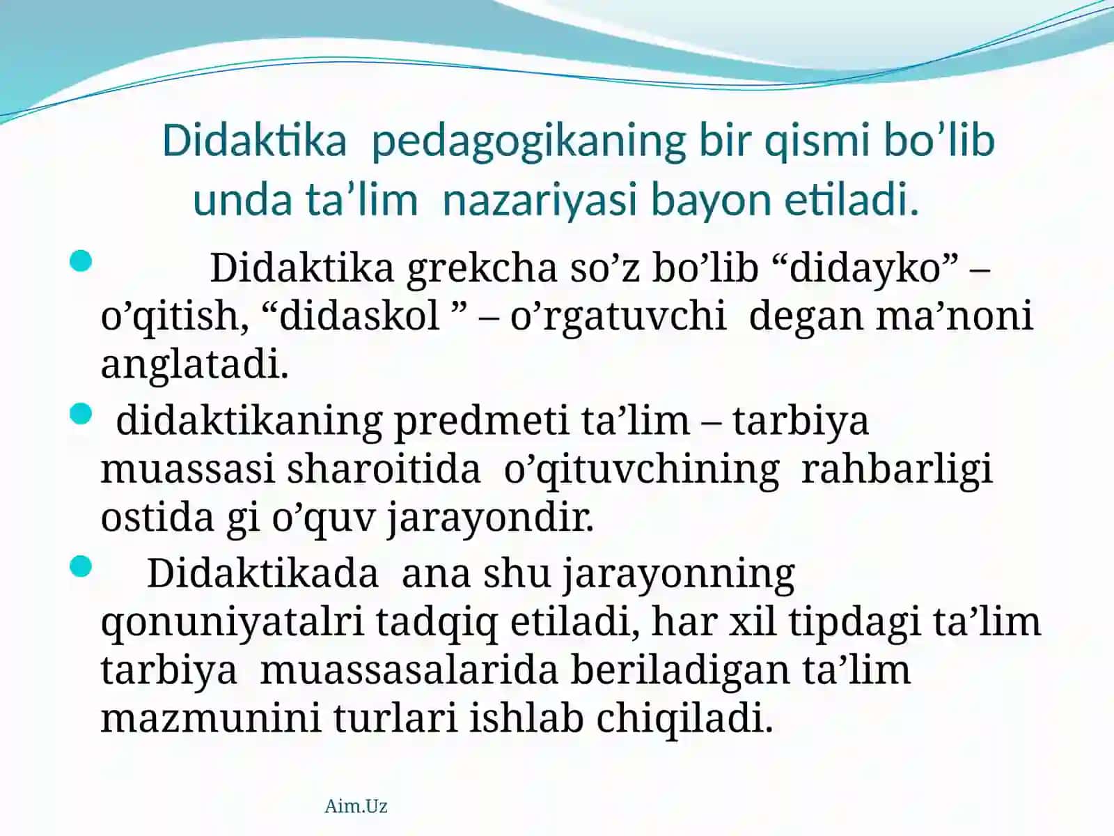 Didaktikata’limnazariyasi.Ta’limtamoyillarivaprinsiplari 2