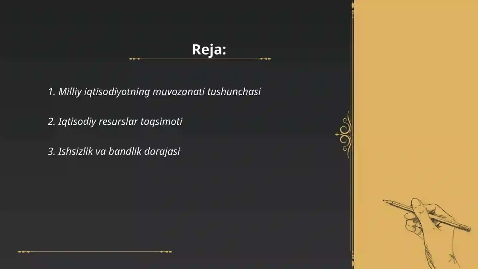 Milliy iqtisodiyotning muvozanati va nisbatlari 2