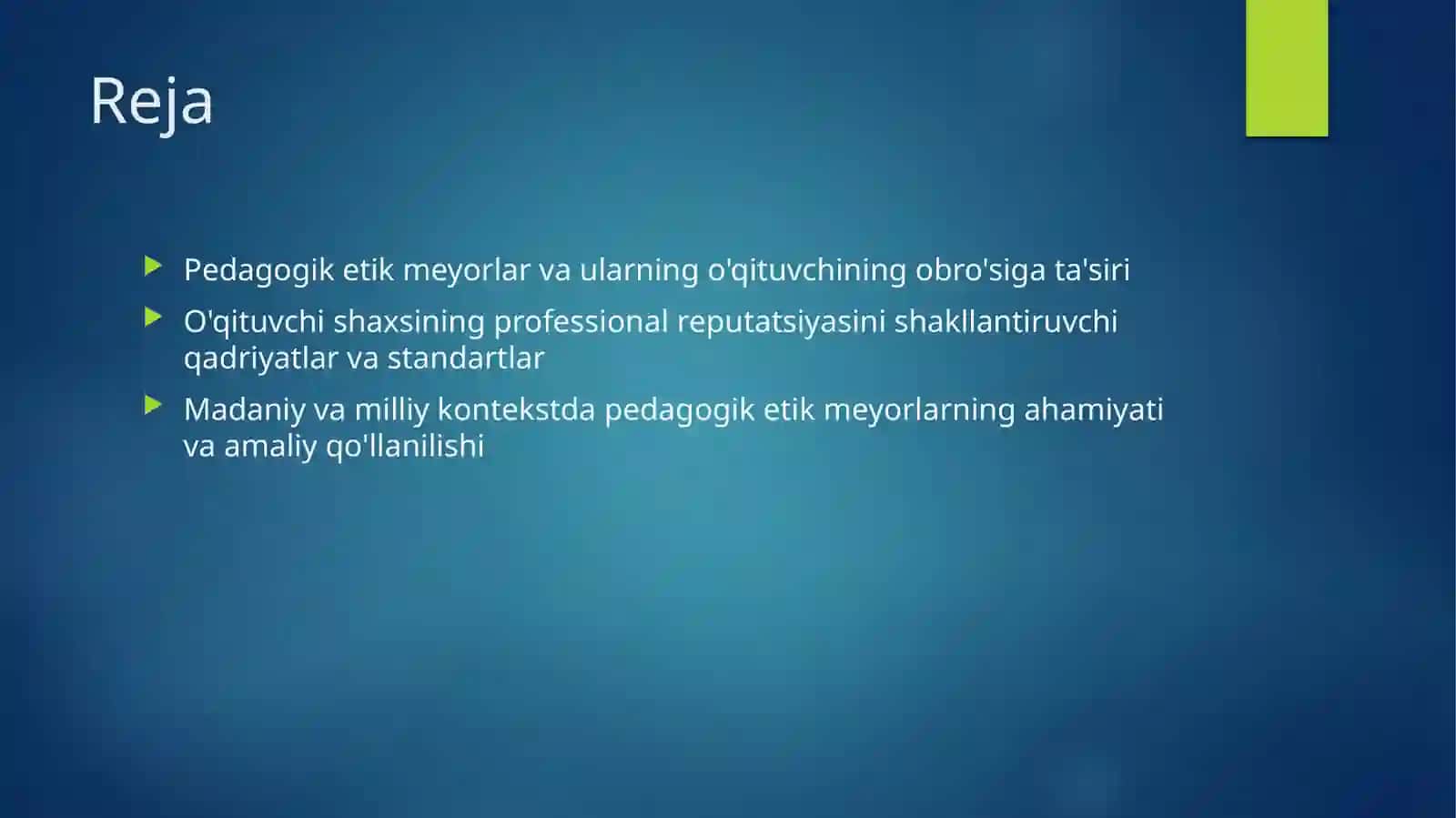 Oʻqituvchi shaxsining obroʻ eʼtiborini belgilovchi pedagogik etik me'yorlar 2
