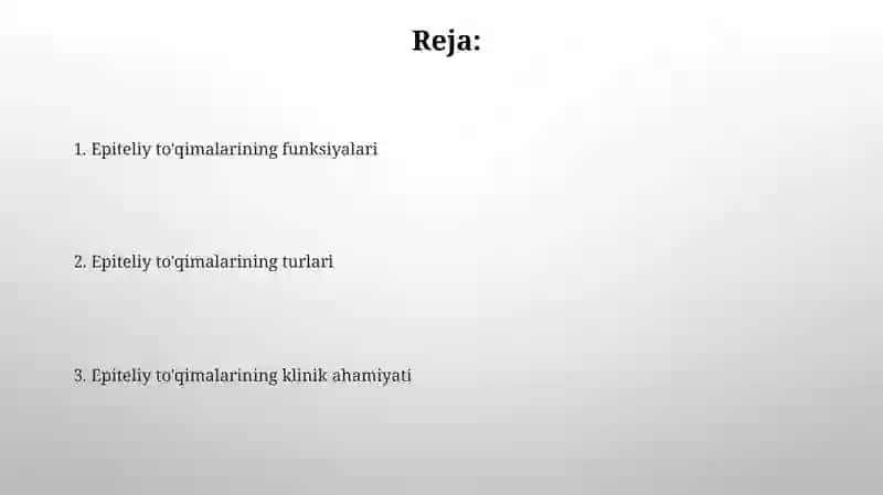 Epitelial to'qimalar 2