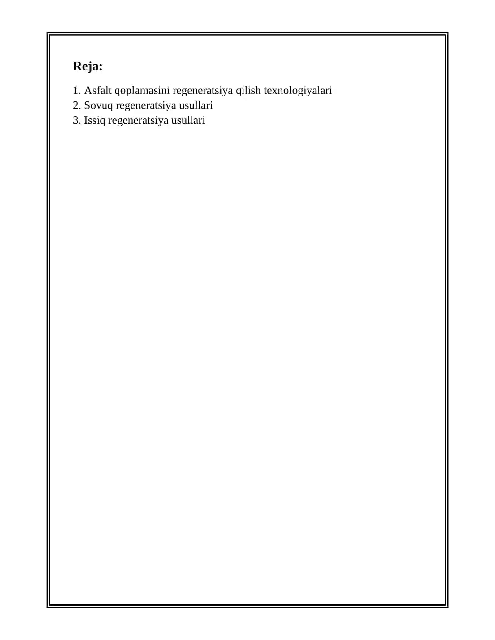 YO‘L TO‘SHAMASINING QOPLAMASINI REGENERATSIYA QILISH USULLARI VA ULARNI QO‘LLASH 2