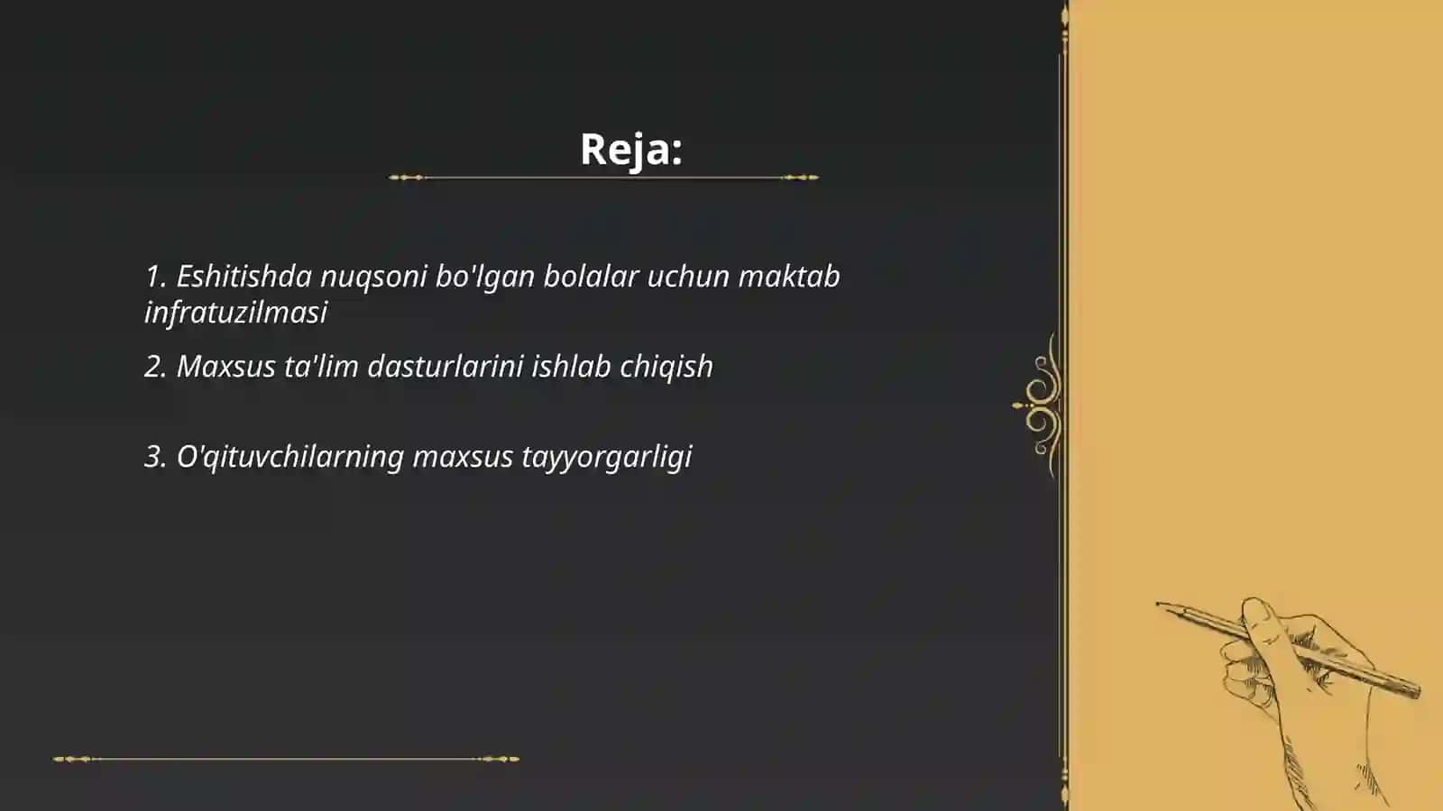 Eshitishda nuqsoni bo'lgan bolalar maktab ta'limi me'yoriy 2