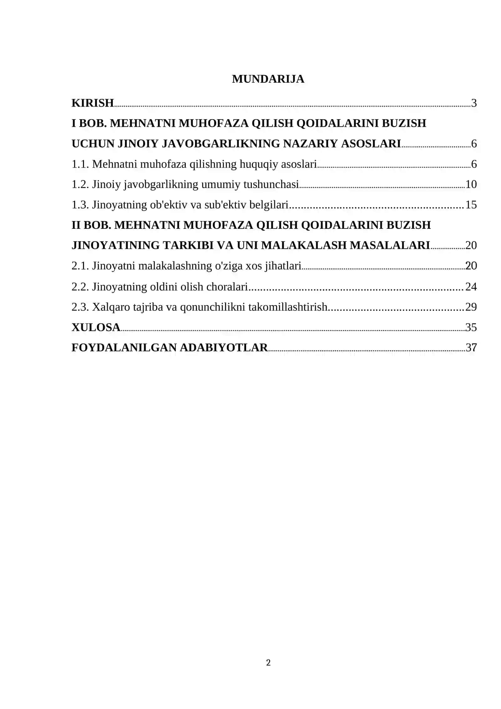 Mehnatni muhofaza qilish qoidalarini buzishning jinoiy-huquqiy xususiyatlari 2