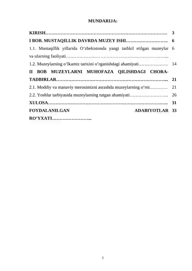 MUSTAQILLIK YILLARDA O‘ZBEKISTONDAGI YANGI TASHKIL ETILGAN MUZEYLAR VA ULARNI O‘LKAMIZ TARIXINI O‘RGANISHDAGI AHAMIYATI 2