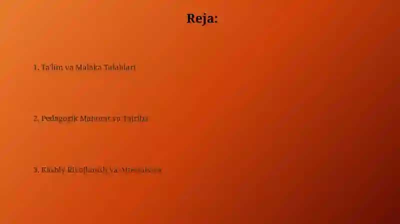 Maktabgacha ta'lim tashkilotlarida pedagoglarning malaka tasniflari 2