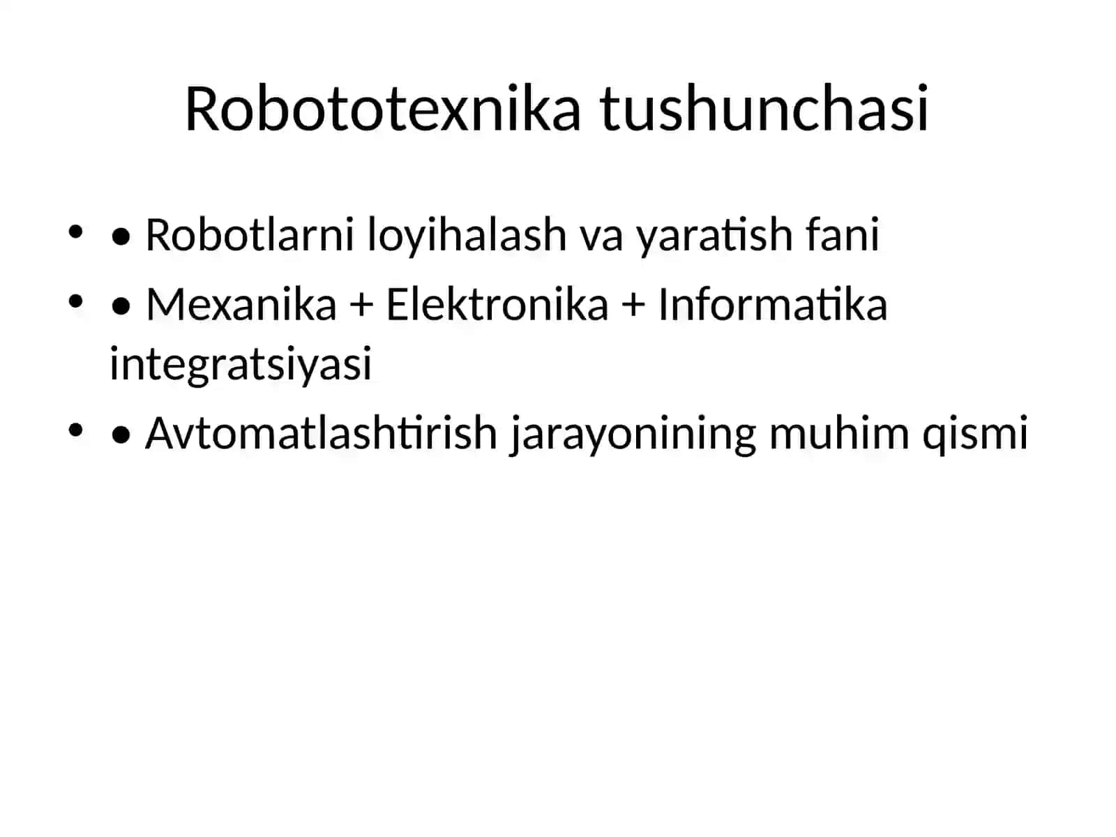Robototexnika fanining kelib chiqish tarixi va rivojlanish bosqichlari 2