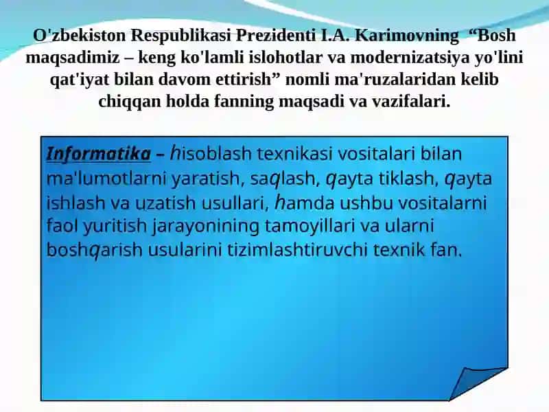 Infоrmаtikаvа ахbоrоttехnоlоgiyalаri 2
