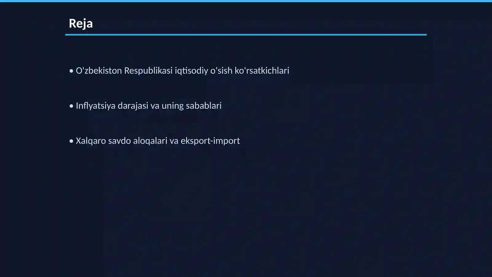 O'zbekiston Respublikasi rivojlanishining makroiqtisodiy ko'rsatkichlari tahlili 2