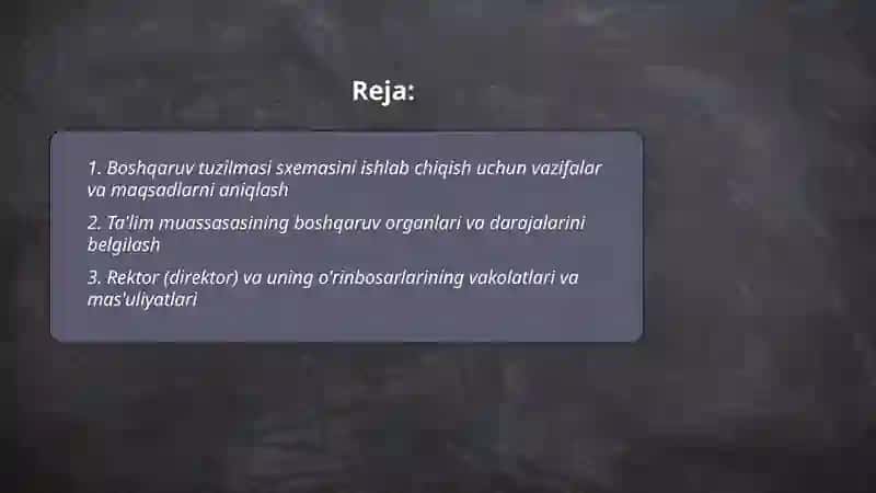 Boshqaruv tuzulmasi sxemasi 2