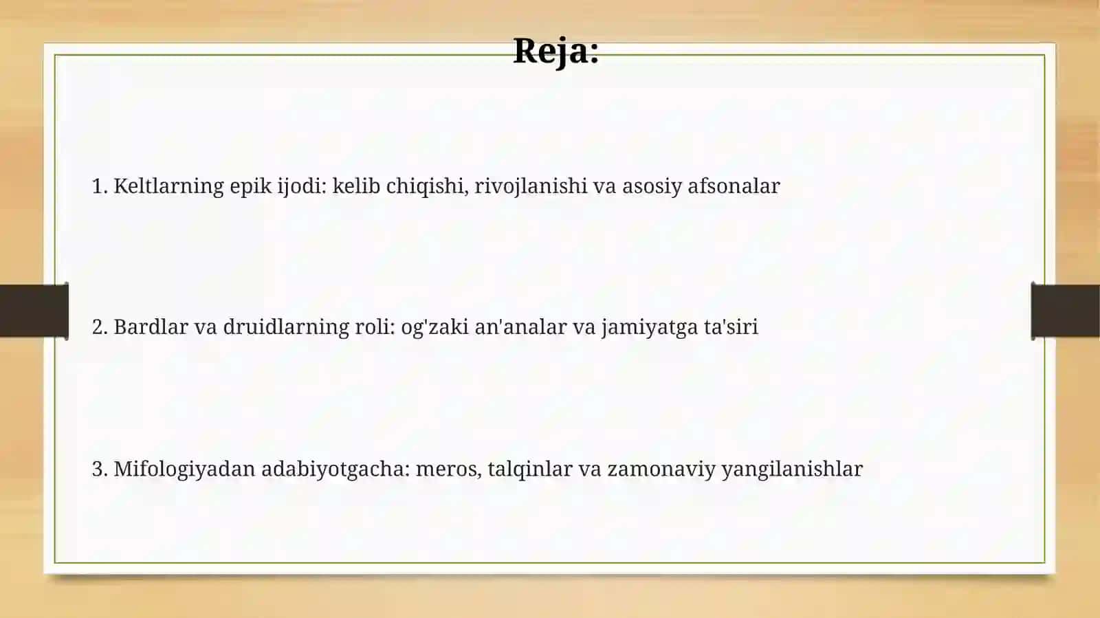 Keltxalqlar epik ijodi 2