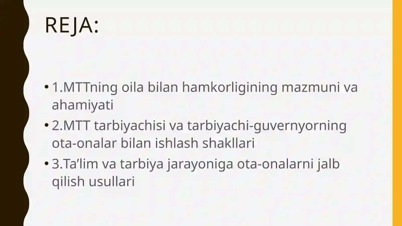 MTTning oila bilan hamkorligi 2