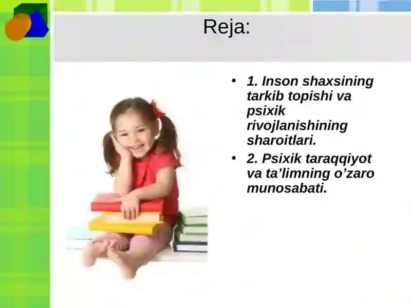 Psixik rivojlanish va uni davirlashtirish muammosi 2