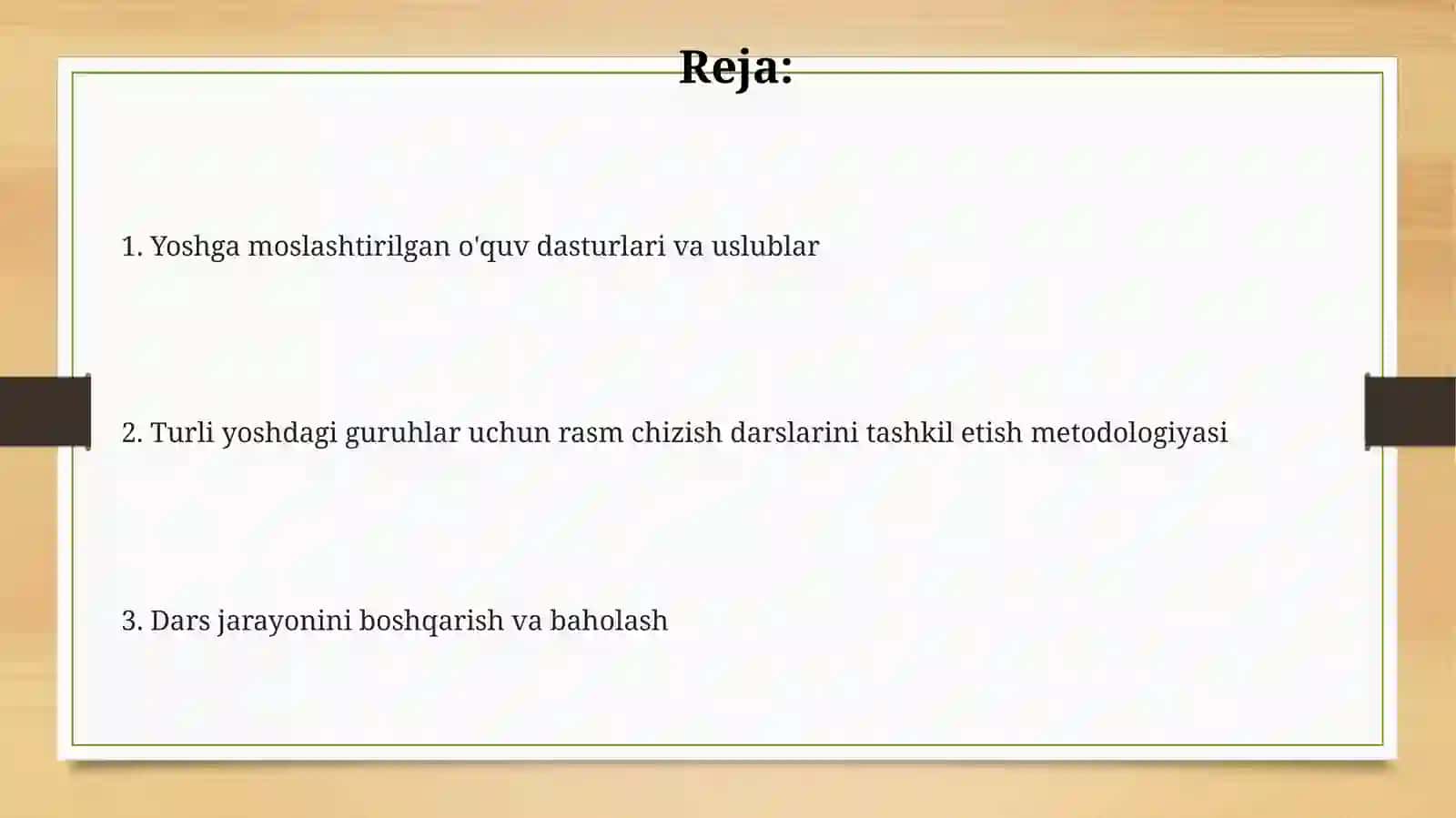 Rasm mashg'ulotlarini tashkil etish uslubiyoti 2