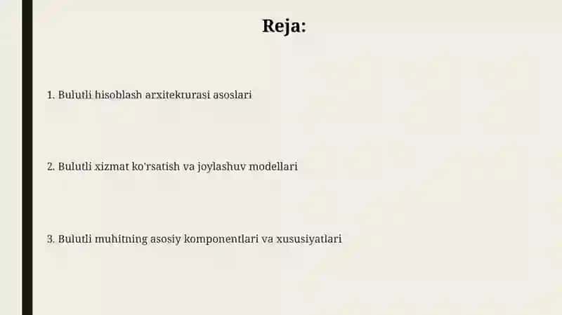 Bulutli hisoblash arxitekturasi 2