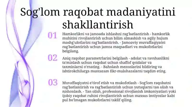 Sog‘Lom Raqobat Tizimini Yo‘Lga Qo‘Yish 2