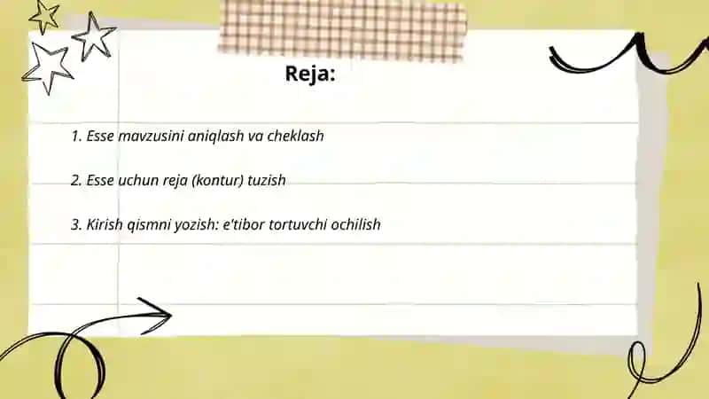 Esse yozish tartibi 2