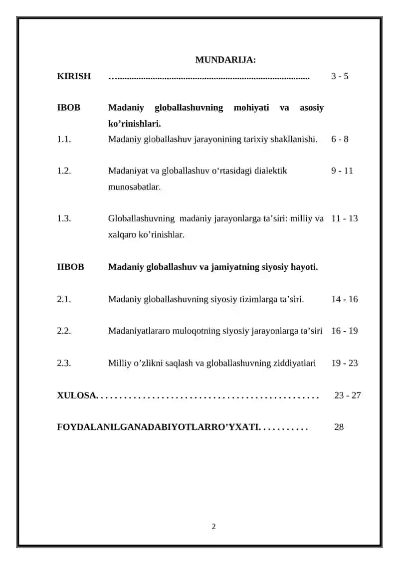 Madaniy globallashuv jarayonlarining mohiyati va jamiyat siyosiy hayotidagi ahamiyati 2