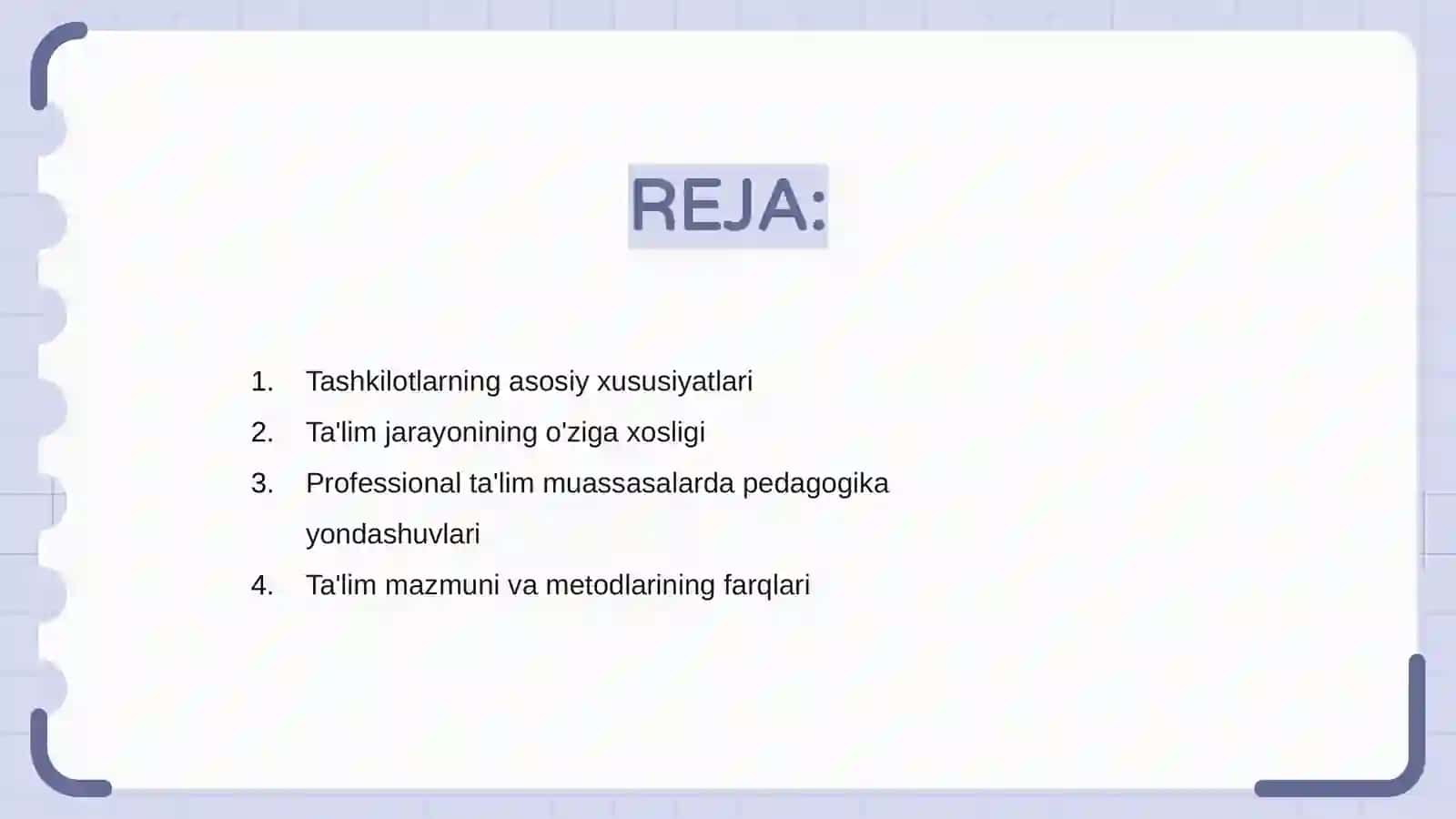 Professional ta'lim muassasalarida ta'lim jarayonining tashkil etishning oʻziga xos xususiyatlari 2