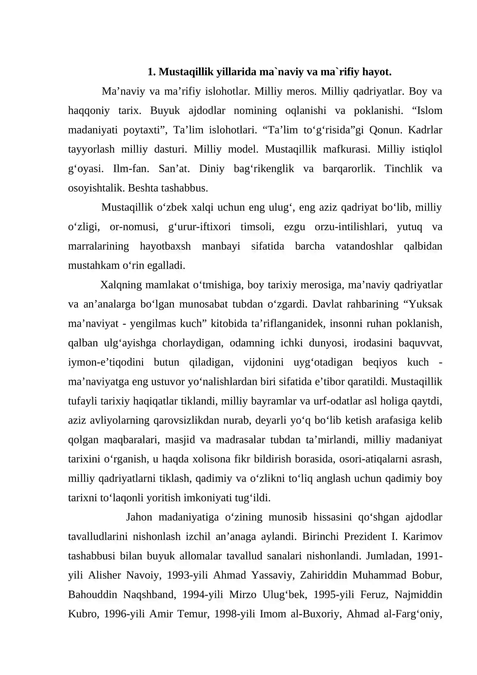 MUSTAQILLIK YILLARIDA MADANIY HAYOT 2