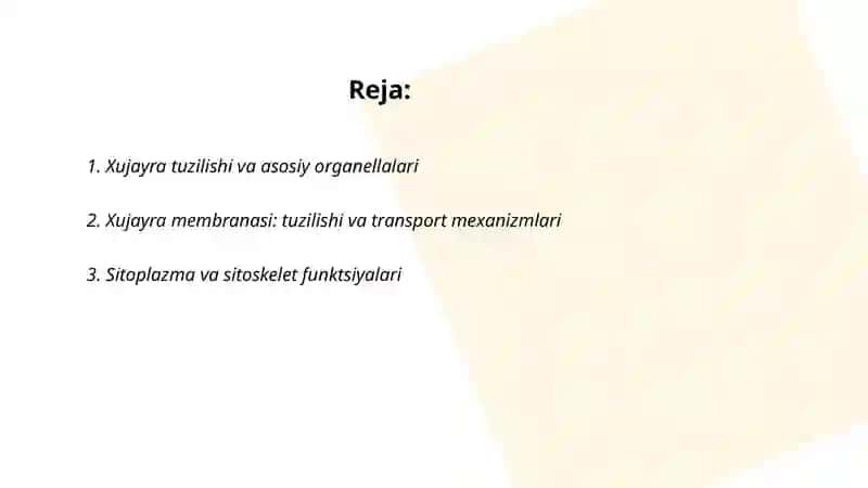 Biologiya:xujayra va to'qima haqida ma'lumot 2
