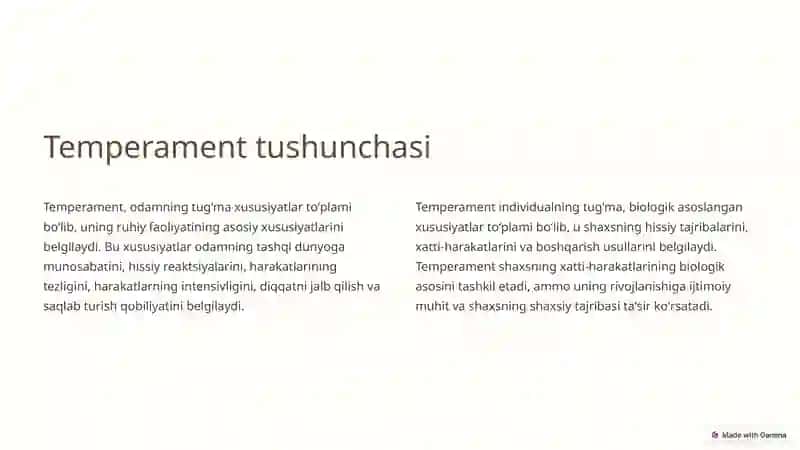 Temperament xususiyatlarining mutaxassis shakllanishi 2