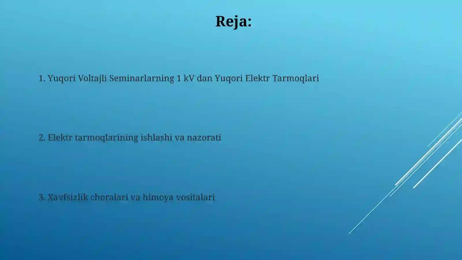 Yuqori Voltajli Seminarlarning 1 kV dan Yuqori Elektr Tarmoqlari 2