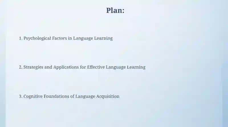 Language Learning Psychology and Cognitive Processes 2