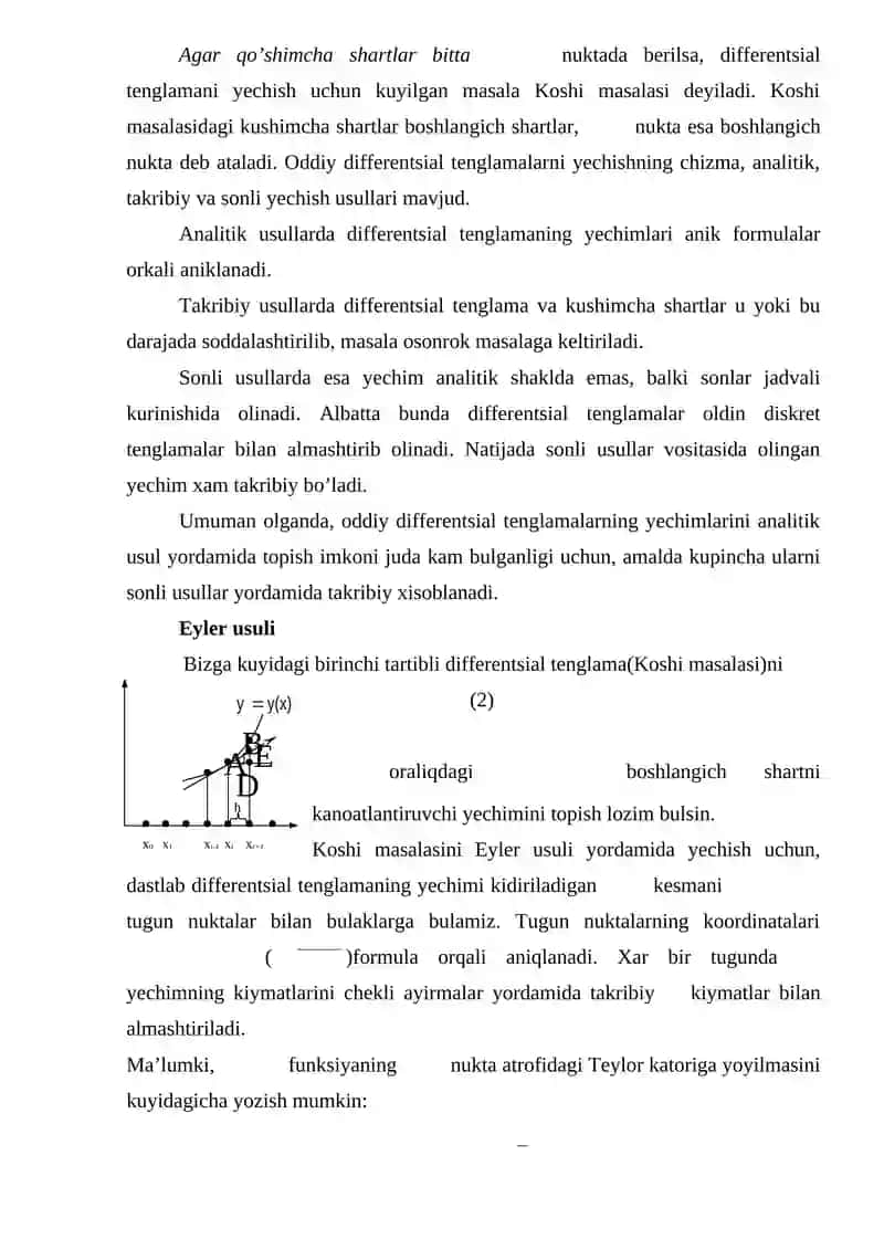 Odatiy differentsial tenglamalar. Asosiy sinf 2
