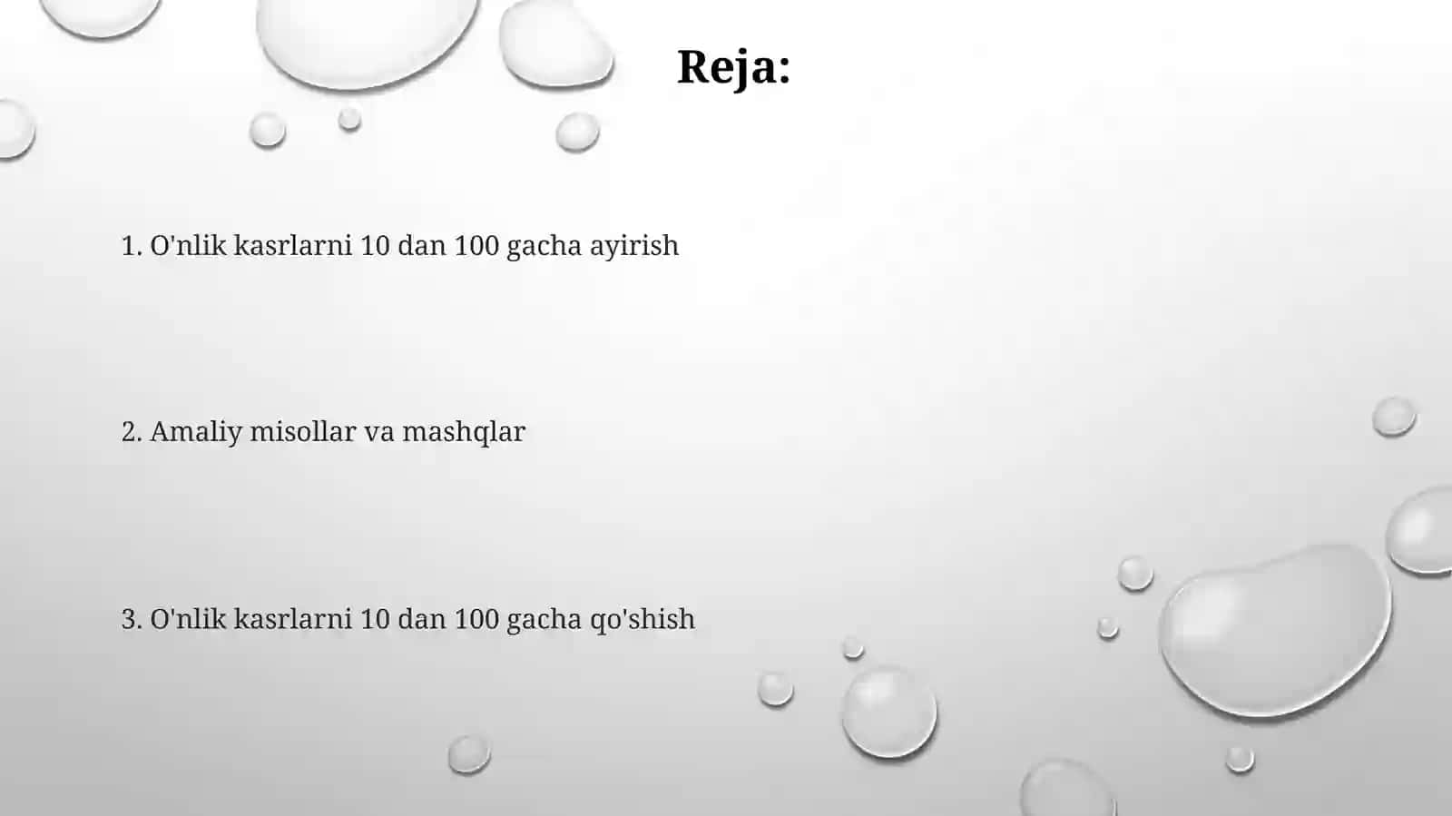 O'nlik kasrlarni 10 dan 100 gacha ayirish va qo'shish mashqlari 2