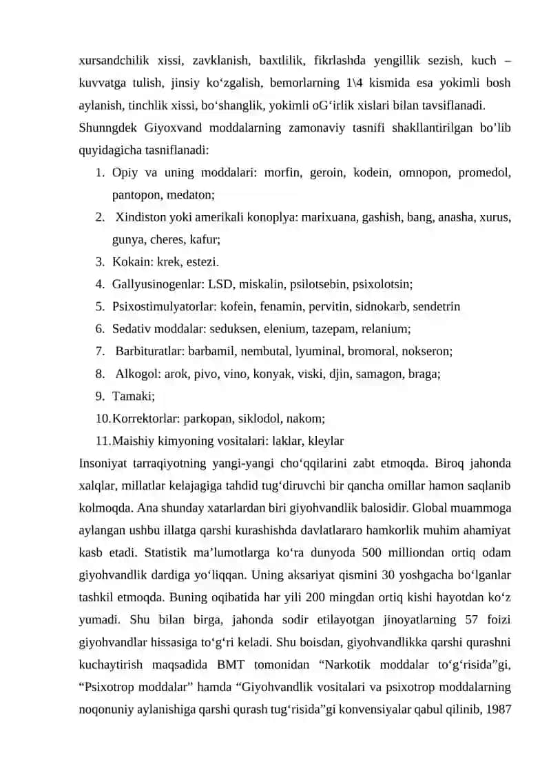 Psixoaktiv moddalarni istemol qilish bilan bog'liq buzişlar 2