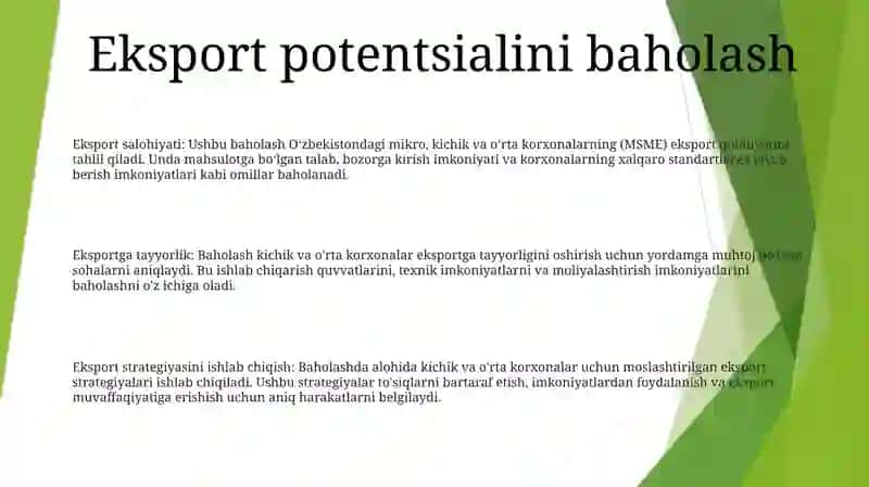 Xususiy Tadbirkorlik Sub'Ektlarining Eksport Salohiyati 2