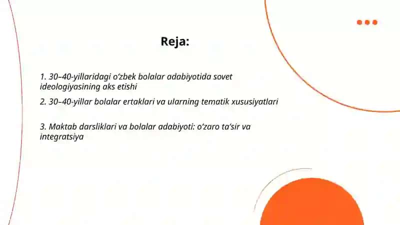 Oʻtgan asrning 30-40-yillaridagi oʻzbek bolalar adabiyoti 2