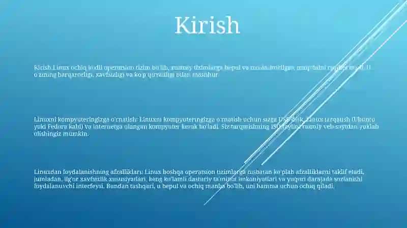 Linux Operatsion Tizimini Komputerga O`Rnatish 2
