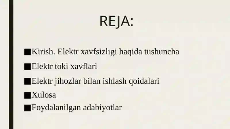 ISHLAB CHIQARISHDA ELEKTR XAVFSIZLIK ASOSLARI 2
