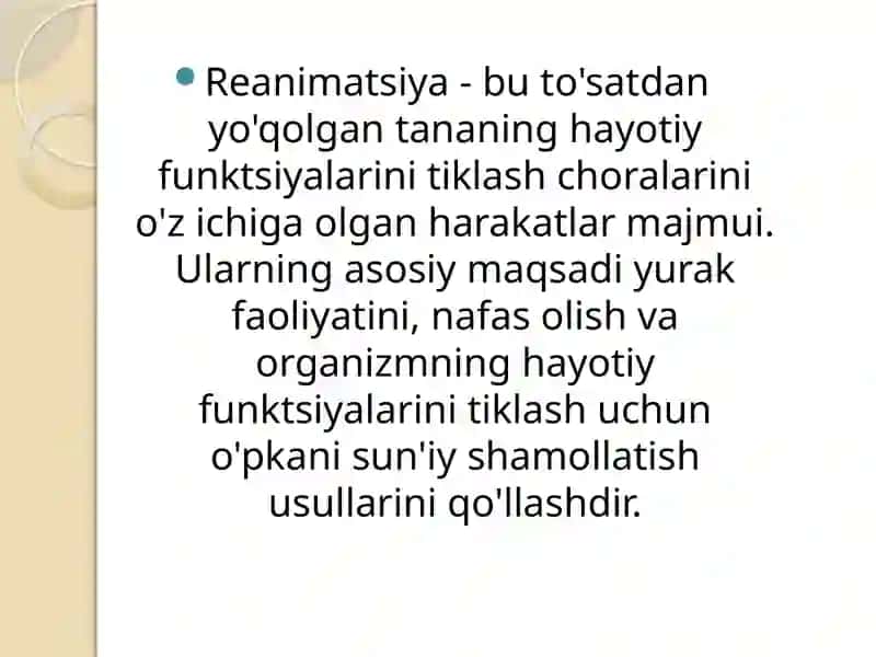 Reanimatsiyava intensiv terapiya 2