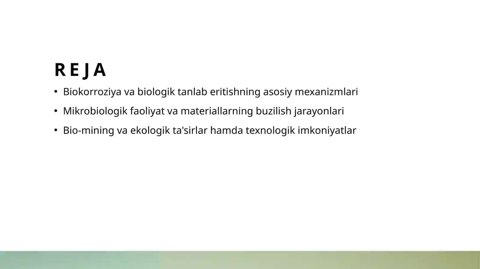 Biokorroziya va Biologik Tanlab Eritish va uning mexanizmlari 2