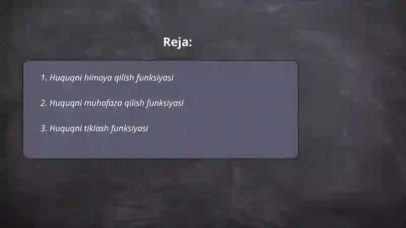 Huquq funksiyalari 2