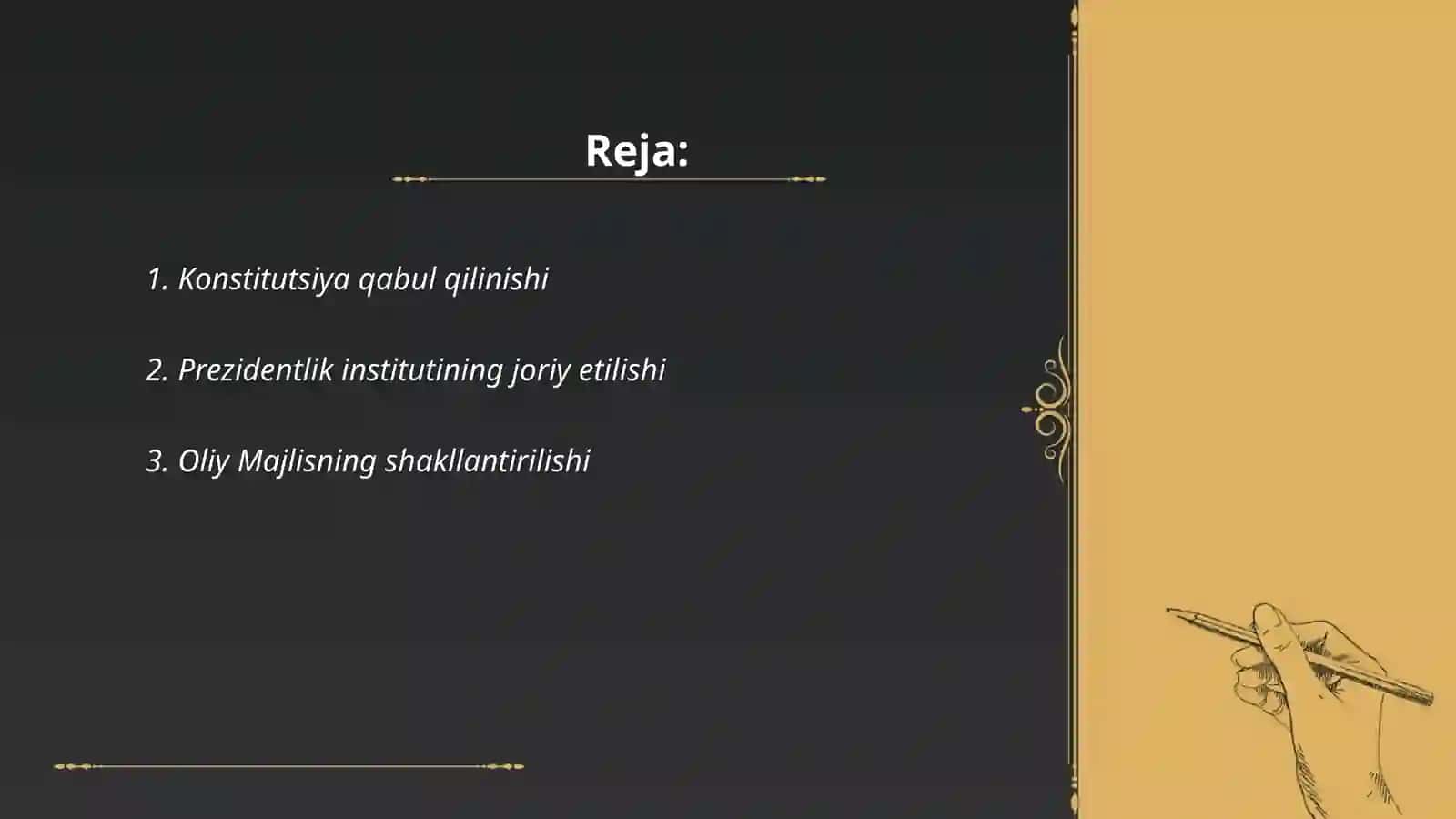 Mustaqillik yillarida davlat boshqaruvi tizimida amalga oshirilgan islohatlar 2