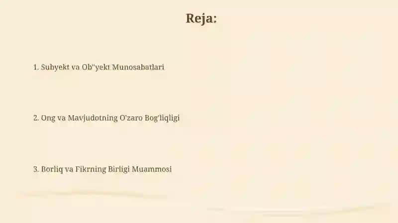 Borliq va tafakkur ayniyati muammosi 2