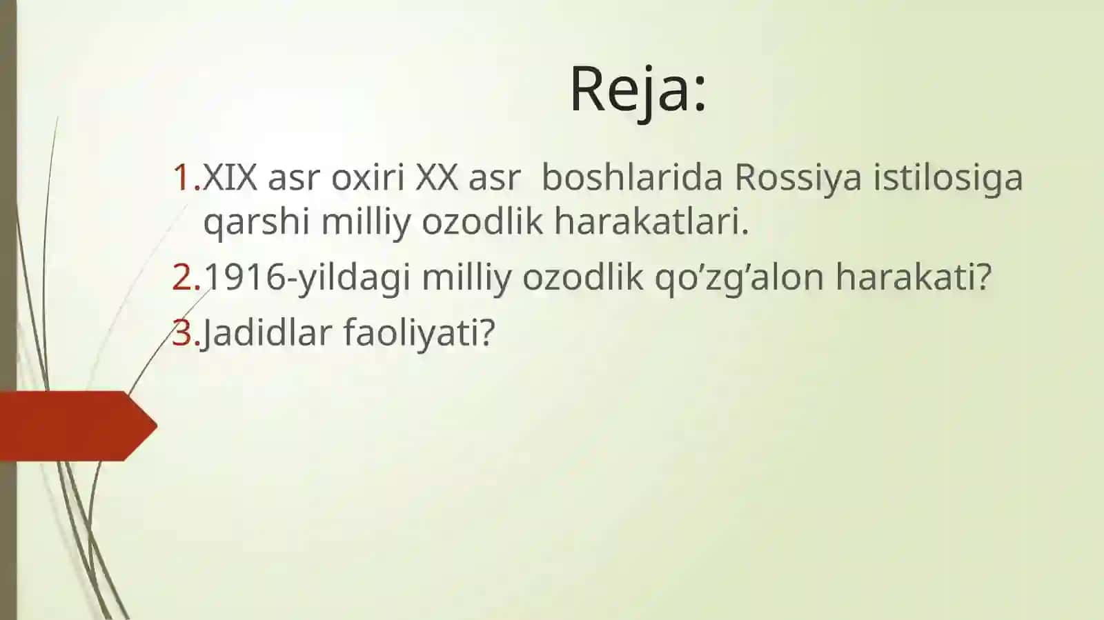 Milliydavlatchiliknitiklashvaozodlikuchunkurash.Jadidlarharakati 2