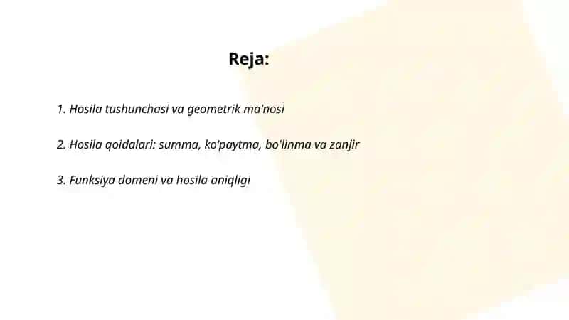 Funksiyani hosilasi yordamida tekshirish va grafigini yasash 2