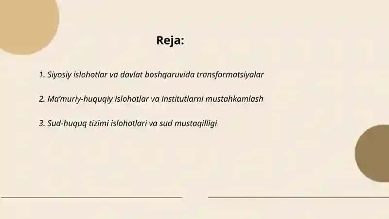O’zbekiston Respublikasida 2017-yildan keyingi islohatlar 2