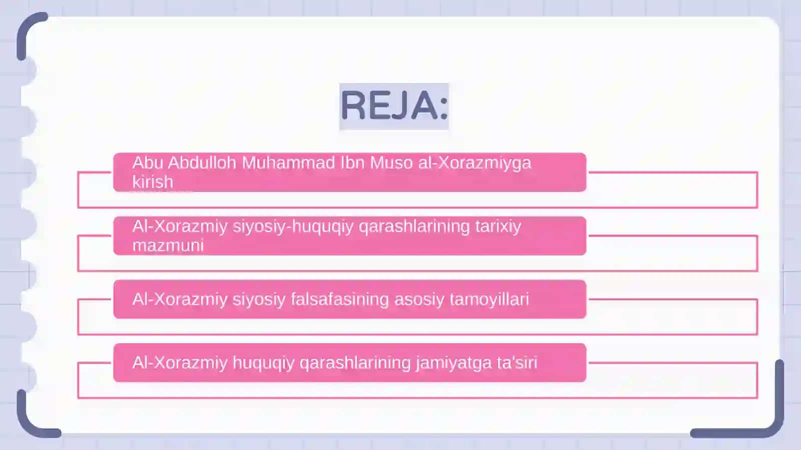Abu Abdullo Muhammad Ibn Muso al - Xorazmiyning siyosiy huquqiy qarashlari 2