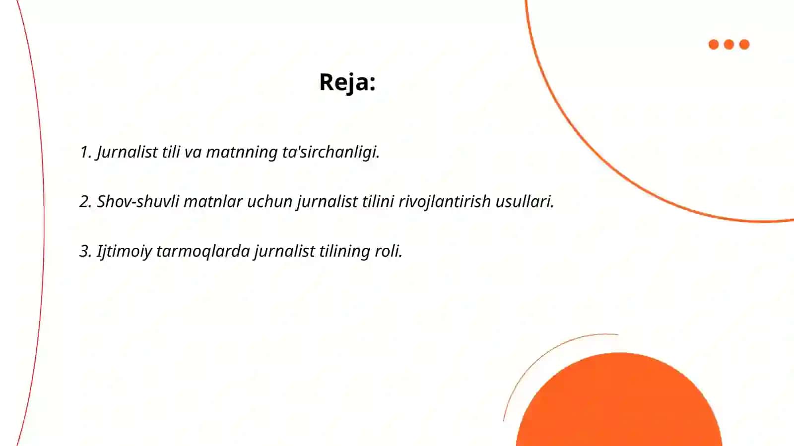 Jurnalist til va matnning ta'sirchanligi 2