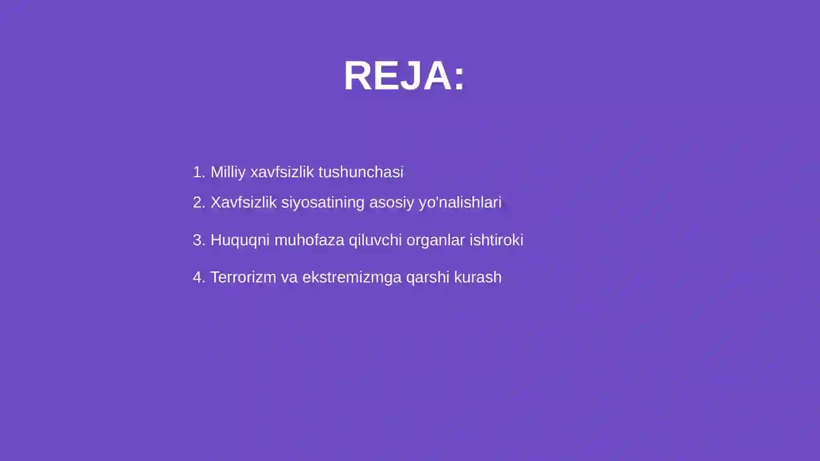 Milliy xavfsizlikni taminlash borasida amalga oshirilayotgan ishlash 2