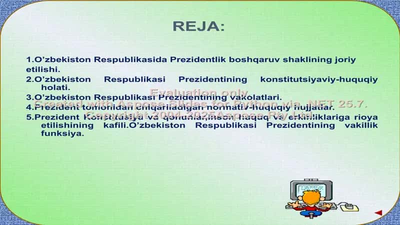 O’zbekiston Respublikasida Prezidentlik institutining joriy etilishi 2