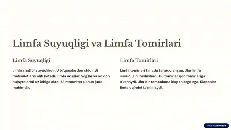Limfa Sistemasi: Tuzilishi, Funktsiyalari va Kasalliklari 2