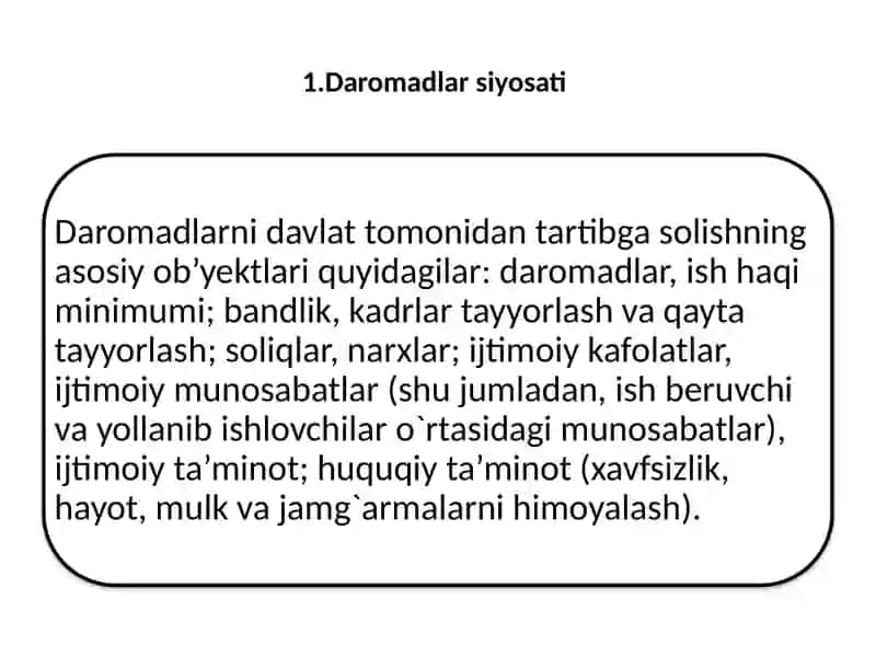 JAMIYATNING IJTIMOIY SOHASI VA DAVLATNING IJTIMOIY SIYOSATI. 2