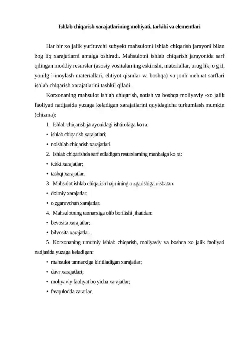 Korxonalarda xarajatlarni boshqarish 2